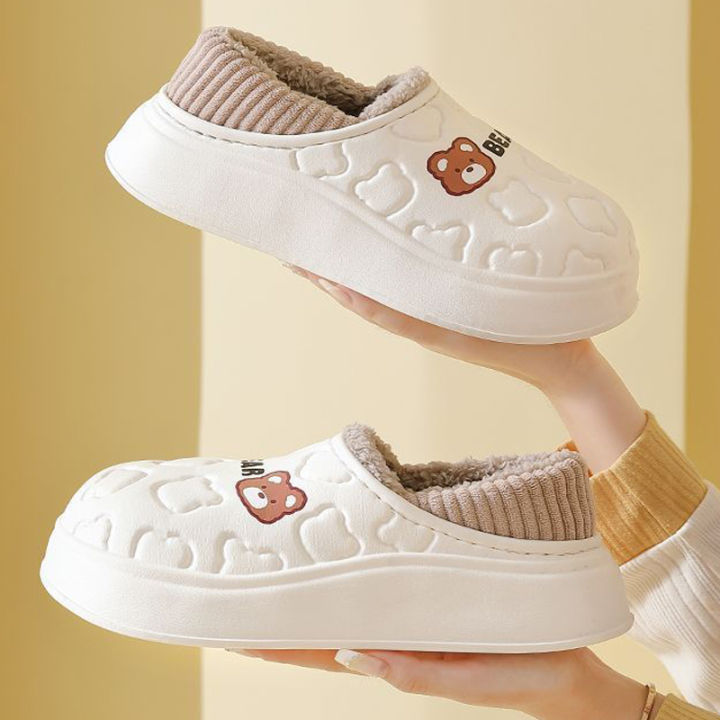 Winter%20Slippers%20For%20Women%20Bear%20Cartoon%20Outdoor%20Waterproof%20House%20Shoes%20For%20Men%20Plush%20Casual%20Shoes%20Indoor%20Fluffy%20Cotton%20Slippers%20-%20Image%203