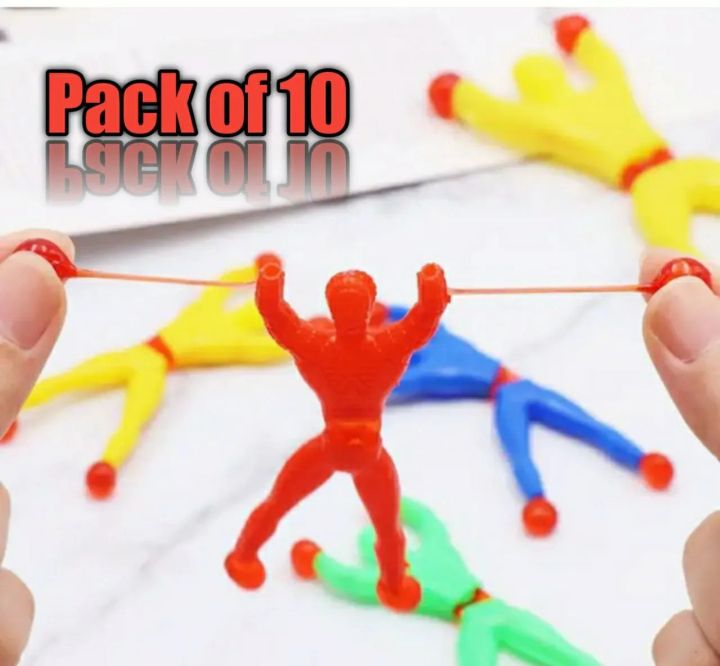 (Pack of 10Pcs)Sticky Spider man toy /Climbing Spider man toy for