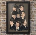BTS Frame A4 Size, Illustrated Frame BTS, Cute BTS Frame for Army. 