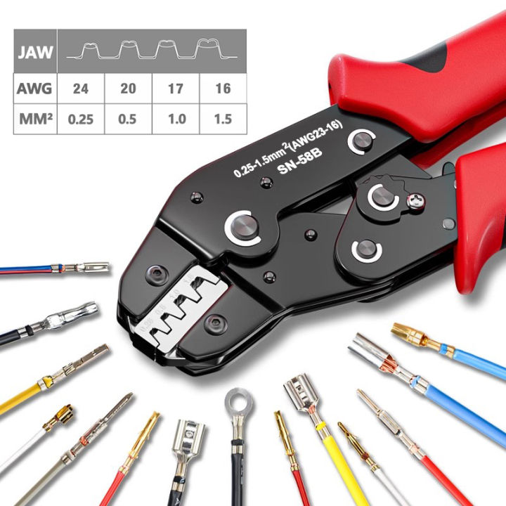 Ratcheting Crimping Tool Set SN-58B – Ideal Für JST, Molex & TE Open Barrel Pins, PCIe & SATA – Zuverlässige Presszange Für Elektronik Und DIY