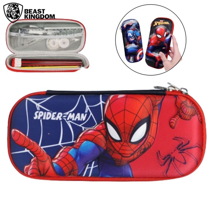 Spiderman 3D Printing Pencil Case Iron Man Cartoon Pen Bag Student Children Large Capacity Pencil Case Birthday Gifts