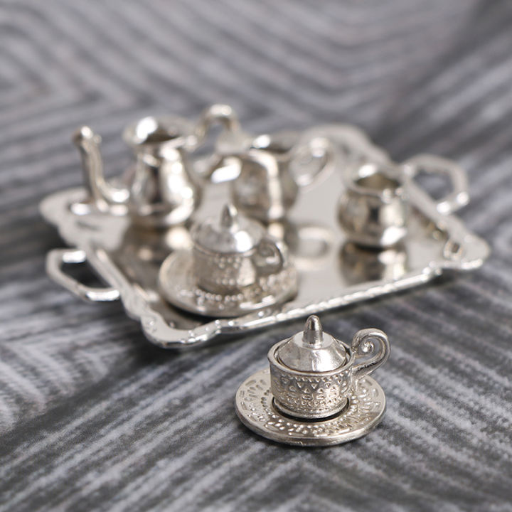 10Pcs/Set%20Dollhouse%20Miniature%20Silver%20Metal%20Tea%20Coffee%20Tray%20Tableware%20Set%20For%20Dollhouse%20Decoration%20-%20Image%203
