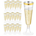 5Pcs Plastic 5Oz Champagne Cup Disposable Flutes Cups Wedding Birthday Party Supplies Bar Drink Red Wine Ice Cream Cup.