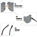 Boys and girls fashion glasses Children's sunglasses Cute baby anti-ultraviolet bear ears cartoon shape rimless frame glasses. 