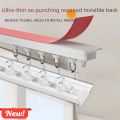 Ultra Thin Self-adhesive Curtain Track Set No Drilling Silent Sliding Rail Ceiling Or Wall Installation For Bathroom Cabinets Ro. 