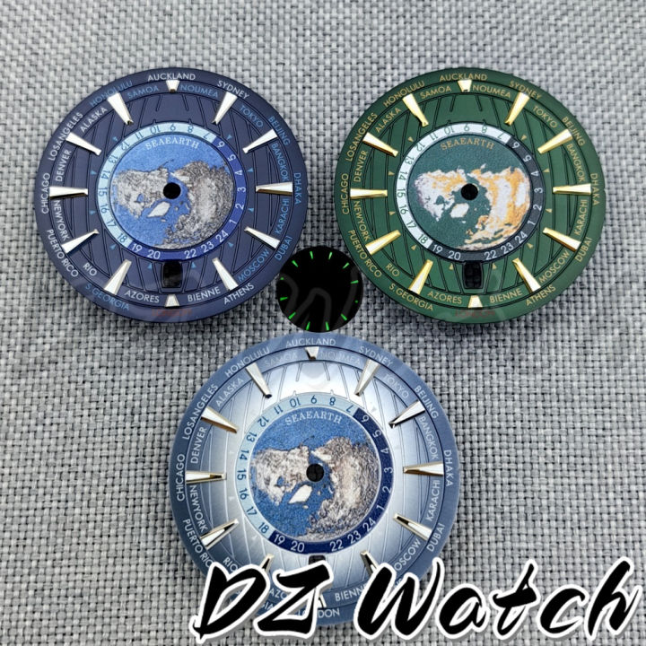 DZ%2033.5mm%20NH35%20Watch%20Dial%20Green%20Blue%20Earth%20Dial%20C3%20Super%20Green%20Luminous%206%20o'clock%20Crown%20Date%20Window%20fit%20NH35%20Movement%20-%20Image%206