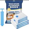Vacuum Storage Bag Vacuum Bags for Travel, Hand Pump, Vacuum Travel Bags for Luggage, Vacuum Seal Bags for Clothing, Space Saver Vacuum Storage Bags, Travel Essentials, Clothes, Blankets, Pillows. 