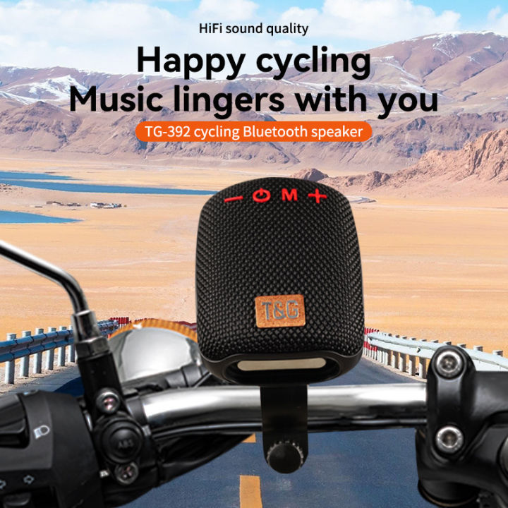 Sport Wireless Speakers Portable BT Stereo Sound TWS With Handlebar Mount for Bike Camping Motorcycles T&G392 With Micphone