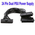 24 Pin Power Supply Splitter Cable 1 to 2 Synchronizer ATX Mining 30cm Motherboard Dual PSU Extension Cable for BTC PC Computer. 