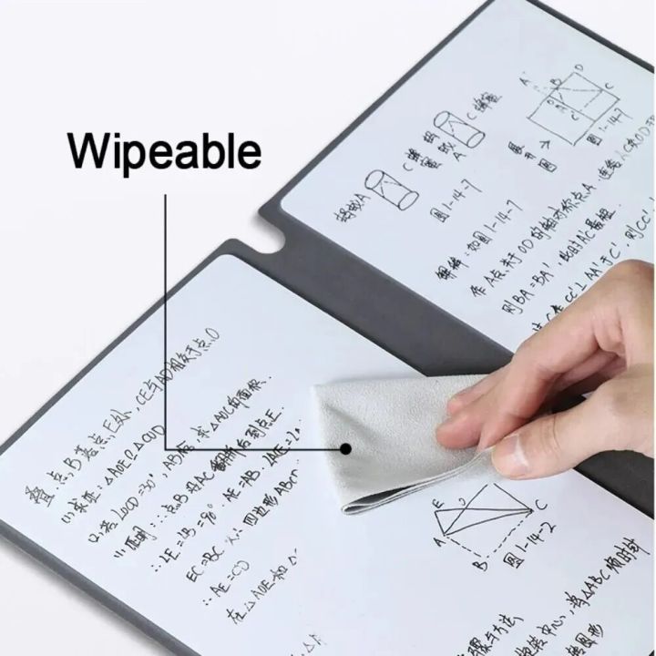 1%20Pcs%20Reusable%20Whiteboard%20Notebook%20Set%20With%20Whiteboard%20Pen%20Erasing%20Cloth%20Leather%20Memo%20Pad%20Weekly%20Planner%20Portable%20Stylish%20Office%20-%20Image%204