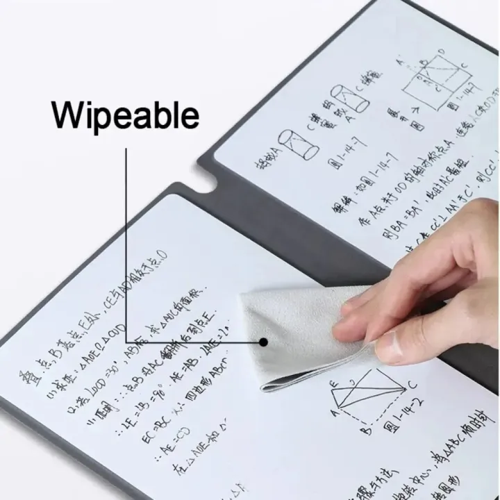 1%20Pcs%20Reusable%20Whiteboard%20Notebook%20Set%20With%20Whiteboard%20Pen%20Erasing%20Cloth%20Leather%20Memo%20Pad%20Weekly%20Planner%20Portable%20Stylish%20Office%20-%20Image%204