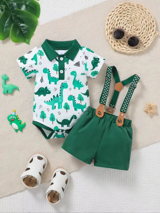 Baby%20Boy%20Summer%20Outfit%202-Piece%20Set%20Cartoon%20Dinosaur%20Print%20Polo%20Short%20Sleeve%20Romper%20with%20Fashionable%20Cute%20Overalls%20-%20Image%206