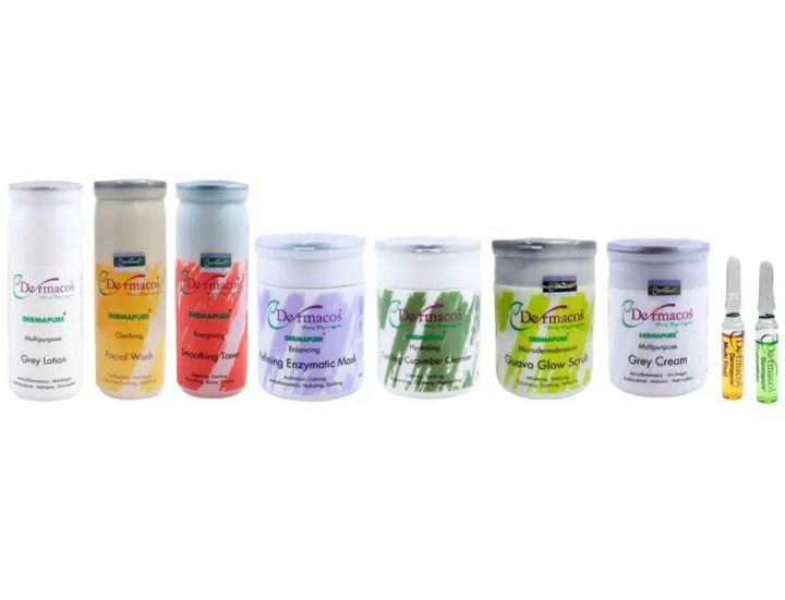 Dermacos 7 Steps Derma Pure Whitening Facial Kit - 200 Grams Each Jar Excellent Quality