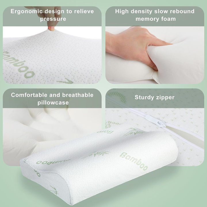 Bamboo%20Pillow%20Memory%20Foam%20Pillow%20with%20Removable%20Cover%20with%20Zipper%20Bamboo%20Neck%20Pillow%20for%20Sleeping%20Ergonomically%20Design%20JAF022%20-%20Image%202