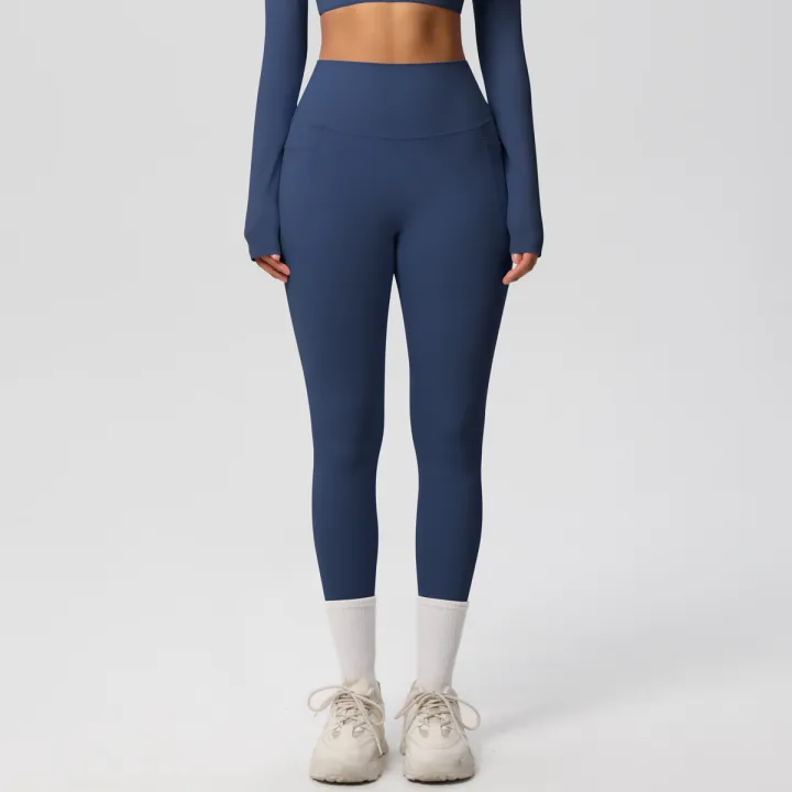 Solid%20Color%20Double-Sided%20Brushed%20Tight%20High%20Waist%20High%20Elastic%20Breathable%20Yoga%20Pants%20Sports%20Running%20Fitness%20Yoga%20Clothing%20-%20Image%202
