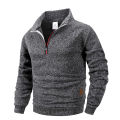 Spring Autumn Men's Standing Collar Half Zipper Sportswear Long Sleeve Sweatshirts Men Casual Knitted Pullovers Daily Coats.