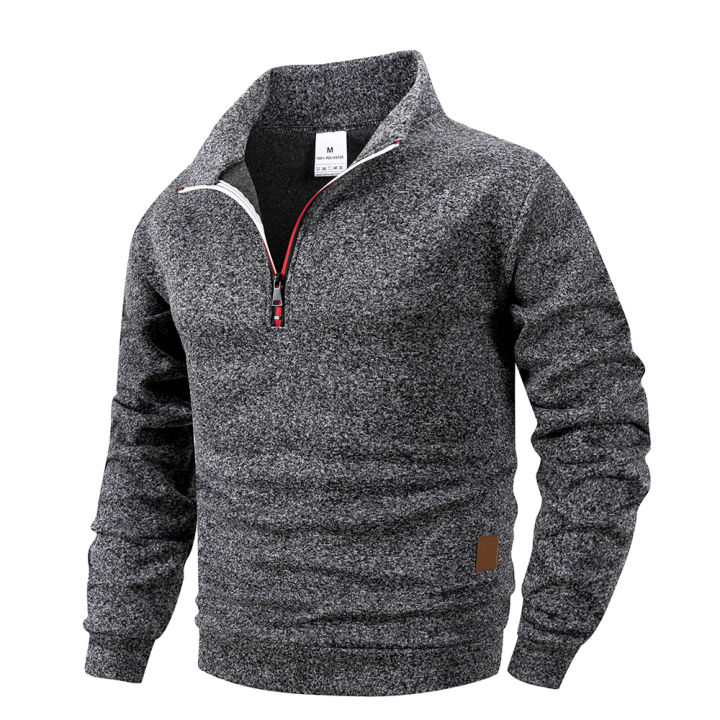 Spring%20Autumn%20Men's%20Standing%20Collar%20Half%20Zipper%20Sportswear%20Long%20Sleeve%20Sweatshirts%20Men%20Casual%20Knitted%20Pullovers%20Daily%20Coats%20-%20Image%203
