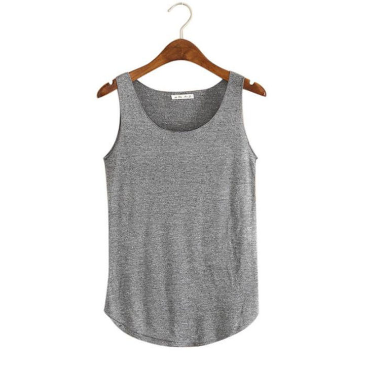 Solid%20Color%20Casual%20Running%20Tee%20For%20Women%20U-Neck%20Beach%20Vest%20Summer%20Loose%20Bamboo%20Cotton%20Blend%20Tops%20Sports%20T-Shirt%20Tank%20Tops%20-%20Image%205