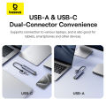 Baseus USB Hub Type-C USB-A Adapter to USB 3.0 5Gbps Data Transfer RJ45 Gigabit Ethernet 4-in-1 Docking Station Hub for MacBook. 