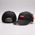 Mens Black Cap with Red Box Logo | Cap for Men. 