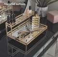 Mirrored Vanity Tray for Dresser Jewelry and Perfume Tray - Two Tier Trays. 