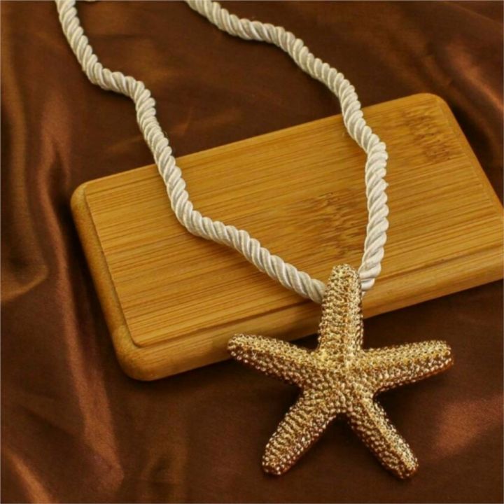 Beach%20Style%20Exaggerated%20Starfish%20Pendant%20Chunky%20Rope%20Necklace%20for%20Women%20Summer%20Collarbone%20Chain%20Necklaces%20Vocation%20Jewelry%20-%20Image%202
