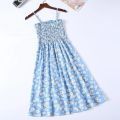 Summer Chiffon Camisole Sleeveless Dress Women Mini Dresses Fashion Elastic Waist Casual Spaghetti Strap Dresses Vestidos Girls.