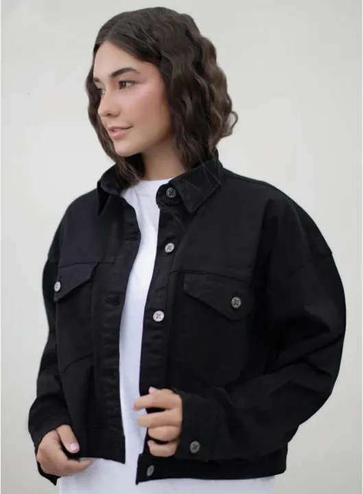Black%20Denim%20Short%20Body%20Jacket%20for%20Women,%20Premium%20Stretch%20Fit,%20Button%20Fastenings%20-%20Image%202