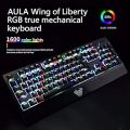 AULA S2018 RGB Mechanical Gaming Keyboard, with Removable Wrist Rest, Customize RGB Backlight, 104-Keys Anti-Gghosting Programmable Wired Keyboards for PC Laptop, Desktop Computer Games (Blue Switch). 