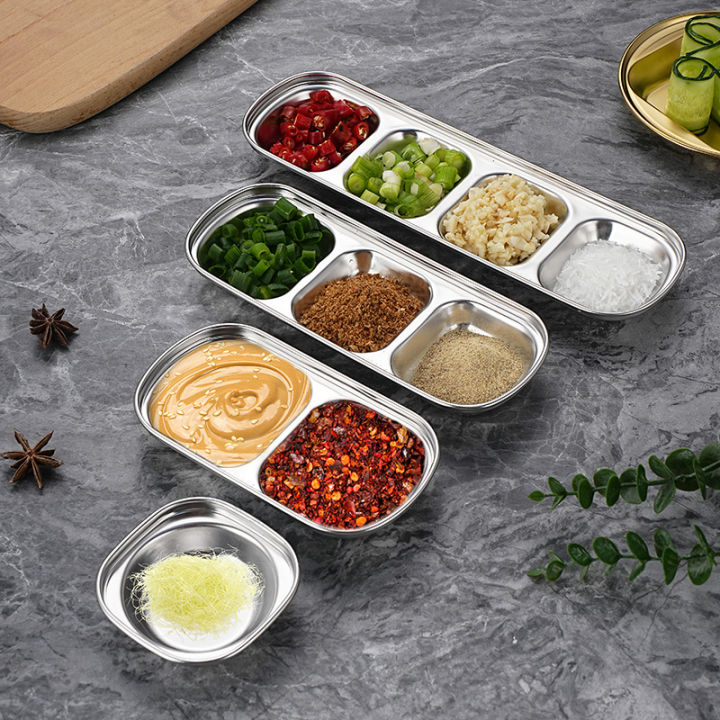 Stainless%20Steel%20Divided%20Dip%20Bowls%20Sauce%20Plate%20Seasoning%20Dipping%20Condiment%20Tray%20for%20BBQ%20Vinegar%20Spice%20Ketchup%20Salt%20Sugar%20Flavor%20-%20Image%203