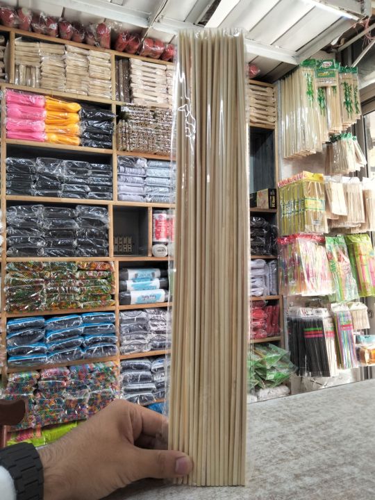 18 INCH | 1 PKT | 40 to 45 PCS | Wooden BBQ Bamboo Skewer Sticks.