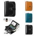 New Men's Wallet Retro Buckle Zipper Cow Leather Lightweight Multi Functional Wallet For Storing Money Shopping Card Bag. 