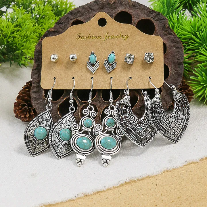 Women's%20Earrings%20Snake%20Pendant%20Vintage%20Boho%20Blue%20Stone%20Turquoise%20Ear%20Women%20Wholesale%20Mixed%20Ethnic%20Jewelry%20Sets%20Party%20%20-%20Image%204