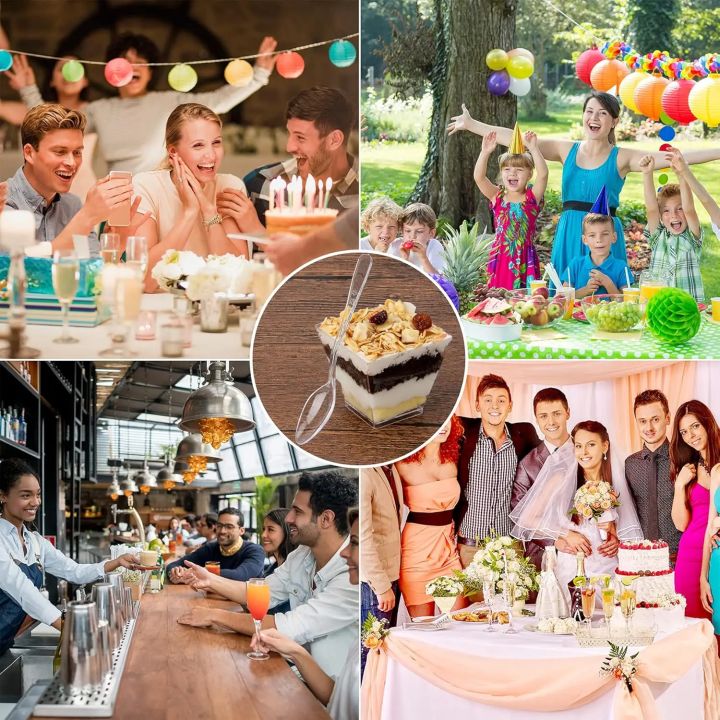 Transparent%20Square%20Plastic%20Dessert%20Cups%20with%20Spoons%20Reusable%20Parfait%20Appetizer%20Mini%20Party%20Shot%20Glasses%20for%20Tasting%20Treats%20-%20Image%206