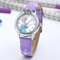 New Princess Elsa Girls Watches Kids Leather Strap Cute Children Cartoon Wristwatches Gifts for Kids Girl Frozen Clock. 
