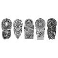 5pcs Waterproof Temporary Tattoo Sticker Mechanical Totem Black Maori Robot Soldier Body Art Arm Fake Tattoos Sleeve Women Men. 