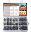 300Pcs Stainless Steel Compression Spring Kit 15 Sizes (0.39-2 Inch/10-50mm) for DIY Repair & Industrial Use. 