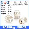 CG 20Pcs White PC Pneumatic Fitting Brass Thread 1/8" 1/4" 3/8" 1/2" for 4/6/8/10/12mm Air Hose Tube Pipe Quick Pulg Connectors. 