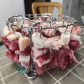 Stainless Steel Vertical Grill Rack String Grill Detachable Skewer Holder 12/24/49 Baking Needle for Air Fryer Accessory.