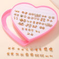 New Simple Multifarious Styles Rhinestone Stud Earrings For Girls Gold Silver Plastic Earrings.
