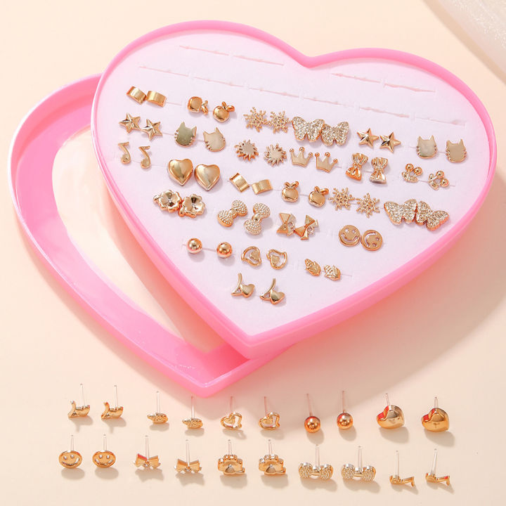 New%20Simple%20Multifarious%20Styles%20Rhinestone%20Stud%20Earrings%20For%20Girls%20Gold%20Silver%20Plastic%20Earrings%20-%20Image%203
