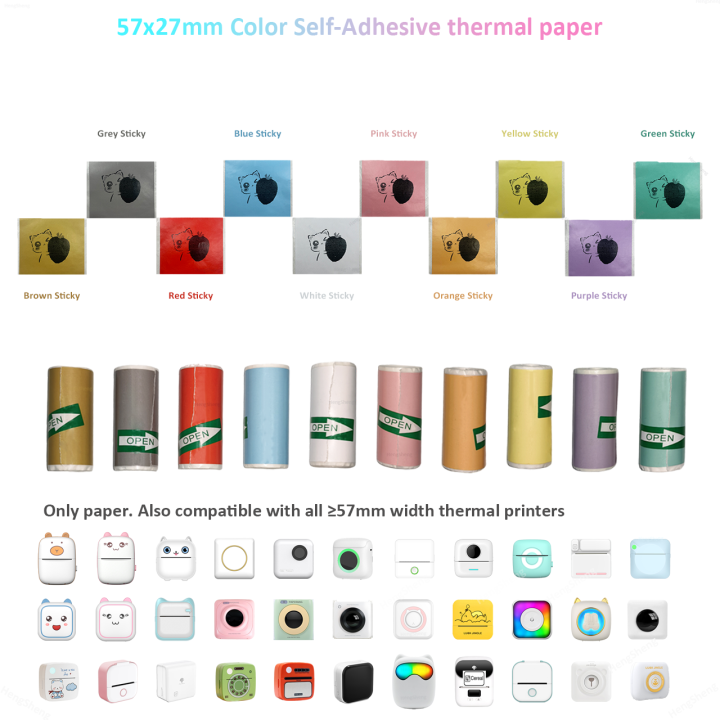 10Rolls Printer Paper,57x25mm,Thermal Paper Rolls,5 No-Sticky 5