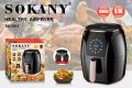 Sokany SK-3011 5L Digital Air Fryer | 1500W Healthy Oil-Free Cooker | Detachable Non-Stick Basket | LED Touch Screen. 