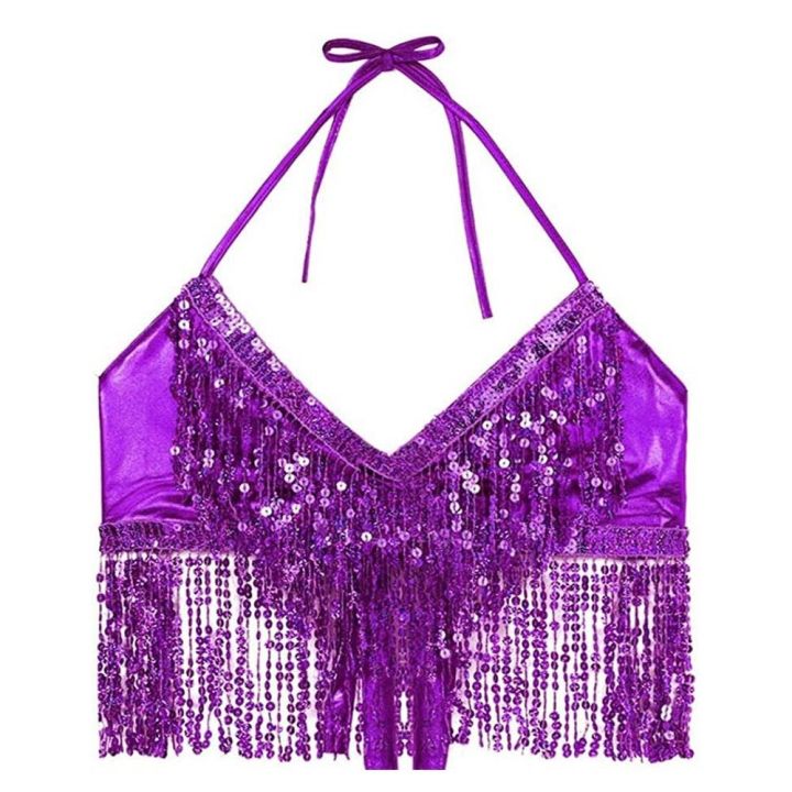 Belly%20Dance%20Sequin%20Fringe%20Top%20Nighub%20Performance%20Halter%20Bra%20Dance%20Wear%20-%20Image%204