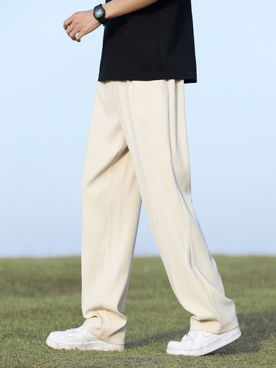 Summer%20Korean%20Men's%20Pants%20Light&Thin%20Polyester%20Elastic%20Waist%20Semi-Wide%20Loose%20Slacks%20Drape%20Suit%20Pants%20Male%20Casual%20Trousers%20-%20Image%203