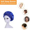 New Women's Satin Solid Wide-brimmed Sleeping Hat Unisex Head Wrap Elastic Band Cap Hair Care Bonnet Night Hat bonnet de nuit.