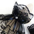 Women Short Arm Sleeves Lace Wrist Cuffs Bracelets Solid Black White Gloves Gothic Fingerless Gloves Bowknot Fashion Glove1.