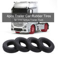 RCXAZ RC Trailer Auto Parts 85mm  Wheel Tire For 1/14 Tamiya Tractor Truck RC Climb Trailer Tractor Tire Accessories. 