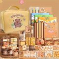 Cute Capybara Stationery  Set for Students, Featuring Soft Grip Pens, Notebook, Pencil Case, and Study Essentials Pack. 