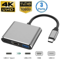USB C Hub USB Hub 3.0, Aluminum 7 in 1 USB Extender, USB Splitter with 1 X USB 3.0, 4 X USB 2.0 and 2 X USB C Ports.